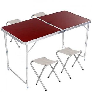 Стіл туристичний складаний для пікніка + 4 стільці Folding Table 4157138 фото