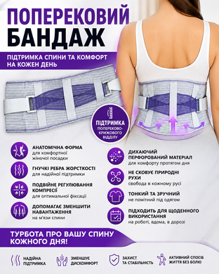 Ортопедический корсет для поясницы / Пояс для поддержания спины / Бандаж с ребрами жесткости OptDropPof-VEN-1721 фото
