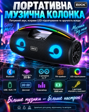 Колонка музыкальная портативная Bluetooth с микрофоном B100 EuromaxPof-8213 фото