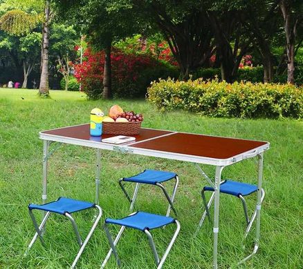 Стіл туристичний складаний для пікніка + 4 стільці Folding Table 4157138 фото