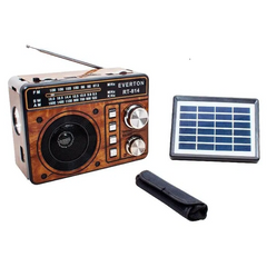 Портативное радио с фонарем на солнечной батарее Everton RT-814 С Аккумулятором USB-SD-FM