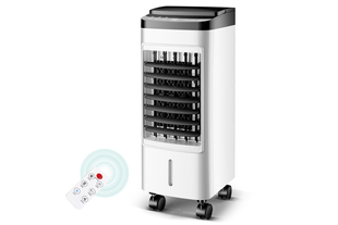 Охладитель воздуха Germatic SK-001J, (120W, сенс. кн., пульт, экран, колёса, авто.вращ., ёмкость - 5,5л, 2 конт. для льда) MeladPof-14925 фото