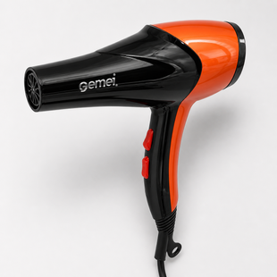Фен Gemei GM-1766 2600 Вт Черно-оранжевый RainbergPof-GM 1766 фото