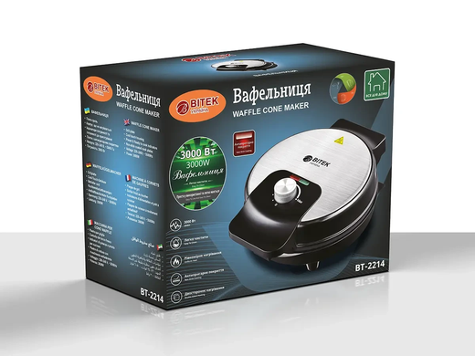 Вафельниця 220В 3000Вт BITEK BT-2214 EuromaxPof-BT-2214 фото