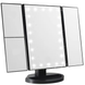 Зеркало для макияжа с LED подсветкой прямоугольное тройное чёрное rafTV-3 фото 1