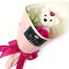Букет из розы с мишкой в подарочной упаковке!