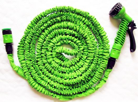 Садовий шланг для поливу Magic Hose зелений, що саморозтягується з розпилювачем 45м. x-hose45m фото