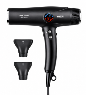 Фен VGR V 469 Black / Фен для волос профессиональный 2400 Вт / Фен с дисплеем OptDropPof-sp10666 фото