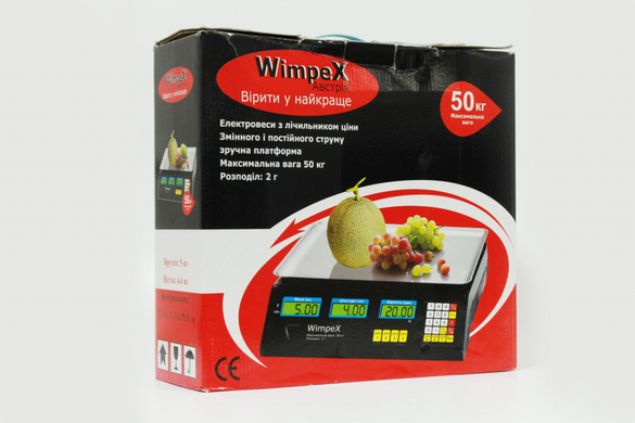 Ваги торговельні WX-50kg 4V Wimpex wimpEx-WX50KG фото