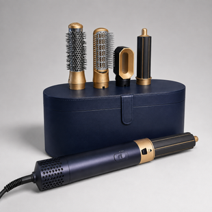 Стайлер 5в1 HAIR BRUSH Styler + Коробка Чехол с функциями придания объема, выпрямления, укладки темно-синий JumpexPof-4258 фото
