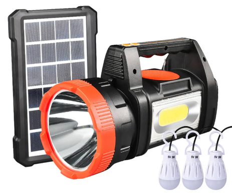 Потужний ліхтар на сонячній батареї та повербанком GS-540 Радіо, MP3, Bluetooth та 3 лампочки GS-540 фото