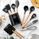 Силиконовый кухонный набор аксессуаров Kitchen Set 13 предметов (дерево+силикон) черный ZpePof-053 black фото 2