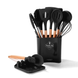 Силиконовый кухонный набор аксессуаров Kitchen Set 13 предметов (дерево+силикон) черный ZpePof-053 black фото 1