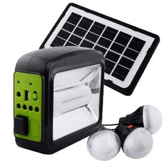 Солнечная система-Фонарь Power Bank CL-01-3.7  6000mAh (фонарь,3 лампы,солнечная батарея, Power bank), Зелёный
