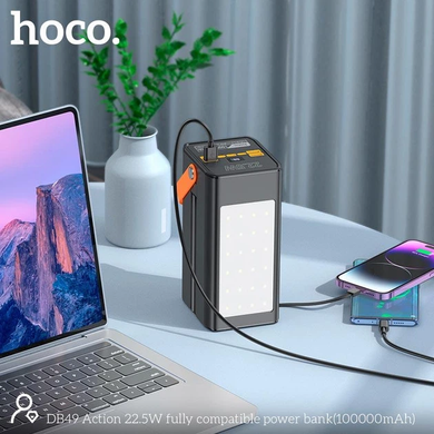 Портативный аккумулятор Power Bank Hoco DB49 Action 22.5W 100000 mAh OptDropPof-DB49 фото