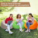 Надувное кресло-пуф Inflatable Sofa / Надувное кресло-мешок 110&times;110&times;85 см Оранжевый, бежевый, Синий, Черно-белый, зеленый Красный OptDropPof-G6820 фото 3