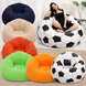 Надувное кресло-пуф Inflatable Sofa / Надувное кресло-мешок 110&times;110&times;85 см Оранжевый, бежевый, Синий, Черно-белый, зеленый Красный OptDropPof-G6820 фото 1
