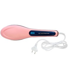 Електричний гребінець випрямляч для волосся "HQT-906" Рожевий, щітка для випрямлення волосся та укладання Розпродаж Uts-5514 HQT-906 фото