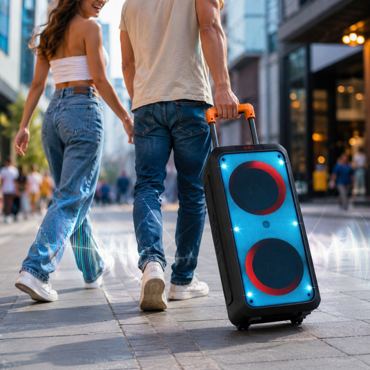 Портативная акустика ZXX-1095 80Вт / Колонка 2×8дюйма Bluetooth