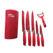 Набор ножей для кухни с подставкой Zepline ZP-046 7 предметов кухонные ножи и подставки красный ZP-046RED фото 2