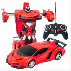 Машинка Трансформер Lamborghini Robot Car Красная с пультом!