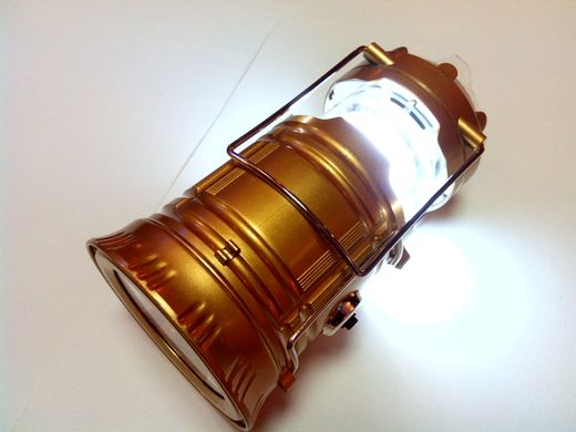 Кемпинговая LED лампа JH-5800T c POWER BANK Фонарь фонарик солнечная панель Золото,черный,синий