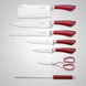 Набір кухонних ножів Zepline ZP-027 з нержавіючої сталі з точилкою гранітні вставки Червоний HG-ZP-027RED фото 3