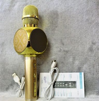 Мікрофон караоке SU-YOSD YS-63 2 в 1 Золотий - бездротовий мікрофон Bluetooth spar-7050 фото