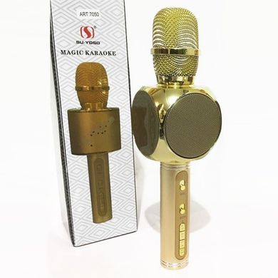 Микрофон караоке SU-YOSD YS-63 2 в 1 Золотой - беспроводной Bluetooth микрофон spar-7050 фото