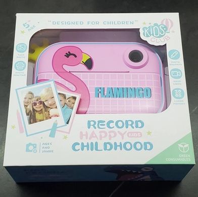 Детский фотоаппарат с селфи камерой мгновенной печати TOY G3 Pro Unicorn с Wifi Розовый фламинго arman-231234 фото