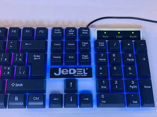 Клавіатура провідна USB з RGB підсвічуванням JEDEL K500 20000085 фото