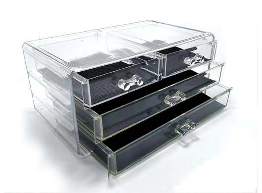 Акриловый органайзер для косметики с зеркалом Cosmetic Storage Box CX-8702 rafTV-10 фото