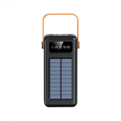 Мощный Power Bank 50000mAh на солнечных батареях быстрая зарядка телефона кабель 4в1 Павербанк Solar + фонарик