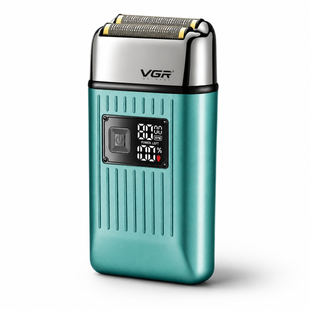 Электробритва Шейвер VGR V-357 с USB и LED дисплеем, Бирюзовая / Аккумуляторная беспроводная мужская бритва tehknoplusPof-VGR -357 фото