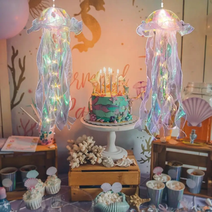 Декоративний світильник Jellyfish Light (медуза з підсвічуванням, 46 см, 10 LED, тепле біле світло). MA766 KaramanPof-MA766 фото