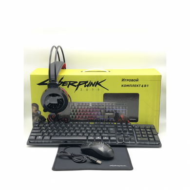 Комплект игровой CYBERPUNK CP-009 4в1 RGB (Клавиатура, мышь, наушники, коврик) 20000088 фото