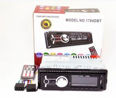 Автомагнитола 1DIN MP3 1784DBT (1USB, 2USB-зарядка, TF card, bluetooth, съёмная панель)
