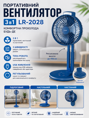 Портативный вентилятор 3 в 1 LR-2028 technovibePof-LR-2028 фото