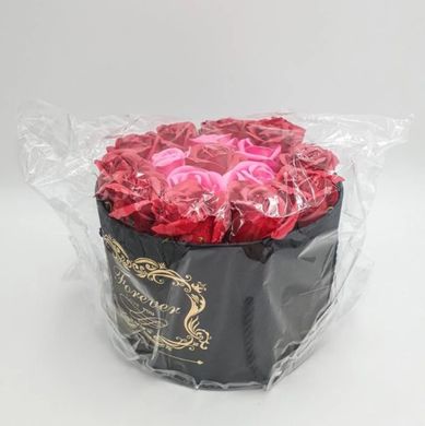 Подарунковий набір мильних троянд Forever I love you в капелюшної коробки Червоний yakov-9875321 фото