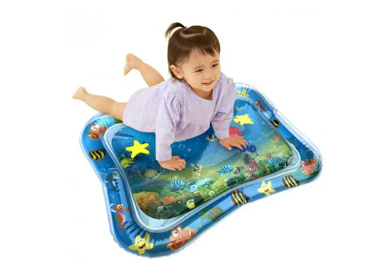 Розвивальний надувний дитячий Квадратний водний килимок Водяний аквакилимок із водою й рибками для малюків Vener-PL-3 фото