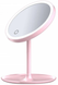 Дзеркало косметичне з LED підсвіткою, Рожеве / Кругле настільне дзеркало / Дзеркало для макіяжу rafTV-13 фото 2