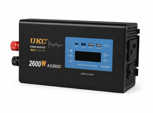 Перетворювач AC/DC 2600W AX Sine з чистим синусом / Перетворювач напруги з чистим синусом, дисплеєм та виходами: 3 x USB, 1 x Type-C / Інверто OptDropPof-sp10483 фото