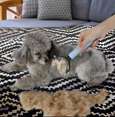 Щетка двухсторонняя колтунорез Pet Grooming Tool для вычесывания шерсти кошек и собак DtopePof-DT-530 фото