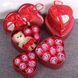 Подарунковий набір з ведмедиком і три троянди з милом в коробці у формі серця червоний yakov-84948294 фото 3