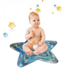 Развивающий игровой детский водный надувной коврик с водой и рыбками акваковрик звезда Vener-PL-6 фото