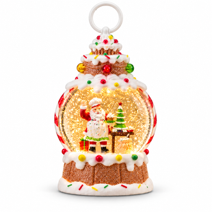 Ночник XMAS WDL-25015A "Кекс" 22,3 см / Новогодний шар с подсветкой и эффектом снега OptDropPof-2019610 фото