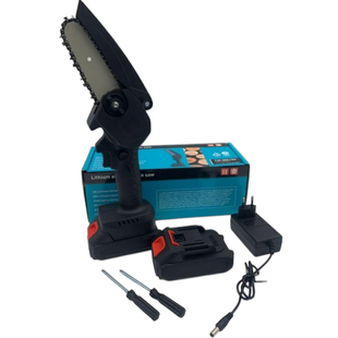 Мини пила 4 Дюйма Mini Electric Сhainsaw в КОРОБКЕ 2АКБ 24V BLACK GRAND GrantoptPof-9526 фото