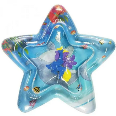 Розвивальний ігровий дитячий водний надувний килимок із водою й рибками аквакилимок зірка Vener-PL-6 фото