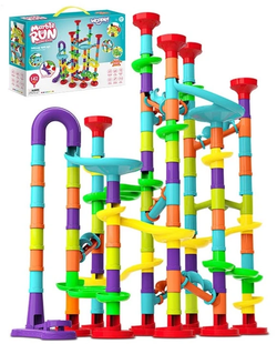 Детский конструктор - лабиринт Marble Run для мальчиков и девочек из труб с шариками 142 предмета DomtePof-1094 фото