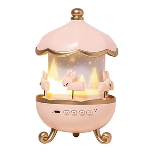 Детский ночник проектор звездного неба Bluetooth Fairy Tale E11 аккумуляторный светильник карусель 6 сменных картинок с LED подсветкой и музыкой OptDropPof-M16894 фото